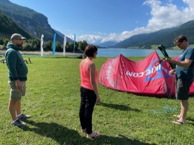 Kitesurfen lernen am Reschensee