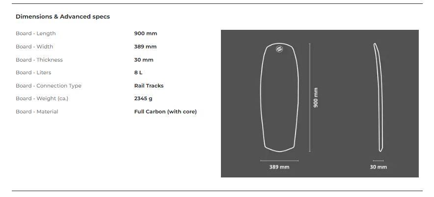 SABFOIL 8L COMPACT FOILBOARD Maße